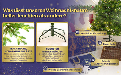 EveXmas Adele Künstlicher Weihnachtsbaum - Grün 185cm beleuchtet