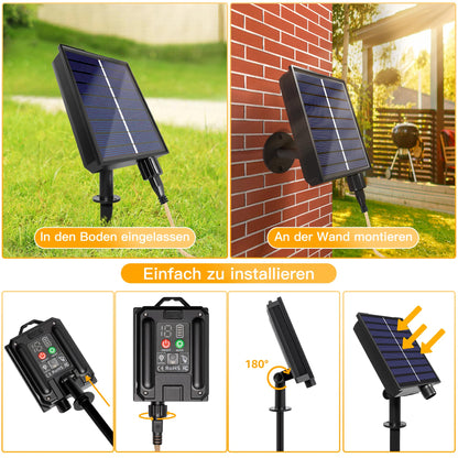 Ollny Solar Lichterkette Aussen, 24 S17 Glühbirnen, 12 m, dimmbar
