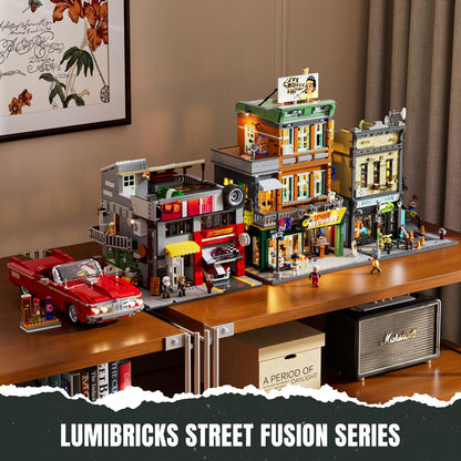 Lumibricks Plattenladen Klemmbausteine Set mit LED, 1980 Teile
