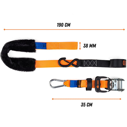 LODD Motorrad-Spanngurte mit Stahlkarabiner, 1100 kg Bruchlast