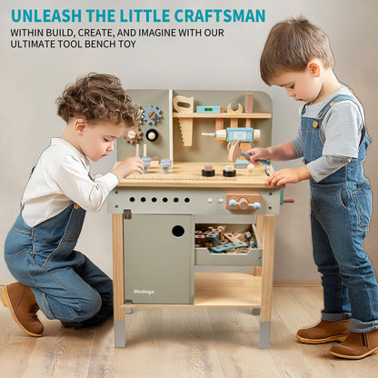 Holzmeister Kinder Werkbank Holz Spiel Werkzeug Set 3-9 J.