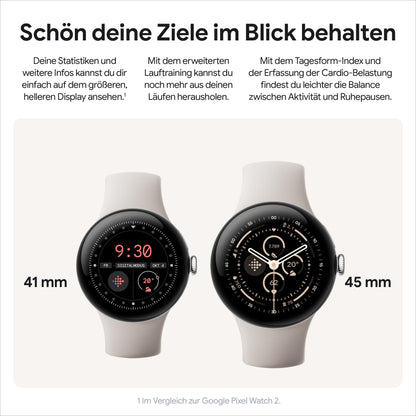 Google Pixel Watch 3 Android Smartwatch - 41mm LTE Silber poliert