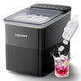 EUHOMY Eiswürfelmaschine, 12 kg Eis pro Tag, 2 Würfelgrössen, schwarz – mit transparentem Deckel