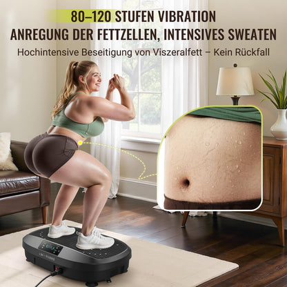 FLYBIRD Vibrationsplatte 23HRSZJ-Noir, 120 Stufen, 150 kg Tragkraft