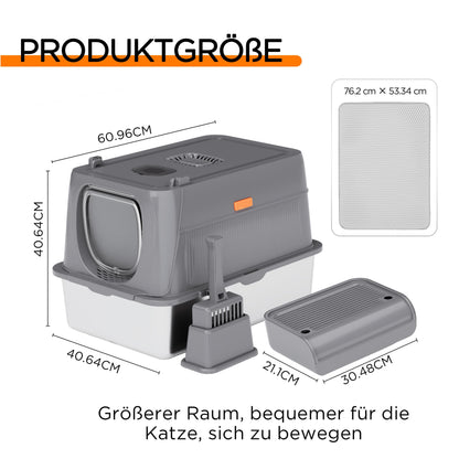 Citylife Edelstahl Katzenklo mit Deckel XXL – Geschlossen