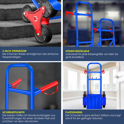 MASKO® Treppensackkarre klappbar 200kg - Blau