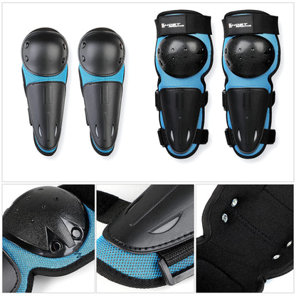 JUSTDOLIFE Kinder Motorrad Schutz Komplettset - Blau