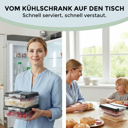 Hausfelder Aufschnittboxen Set für Kühlschrank, 20-teilig, stapelbar