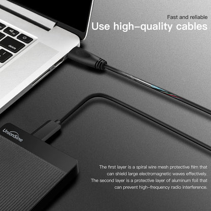 UnionSine HD2510 Externe Festplatte 500GB, 2,5 Zoll, USB 3.0, Schwarz