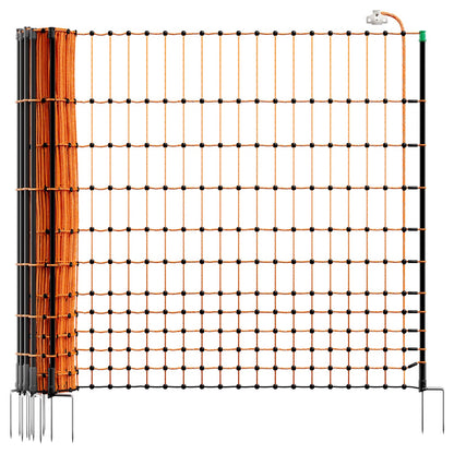 VOSS.farming farmNET Hühnernetz Elektronetz 25 m, 112 cm, orange, Weidenetz mit 9 Pfählen