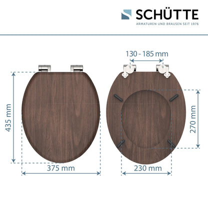 SCHÜTTE WC-Sitz DARKWOOD mit Absenkautomatik, MDF-Holzkern