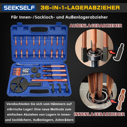 SEEKSELF 36-in-1 Lagerabzieher Trennsatz Set für Innenlager