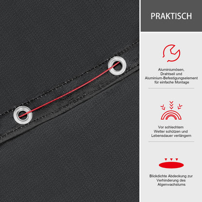 WOLTU Poolabdeckung Winter rund Ø 610 cm – dunkelgrau