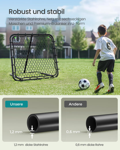 SONGMICS Fussball-Rebounder für Kinder, winkelverstellbar, schwarz