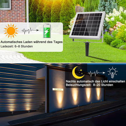 MEIKEE Solar Gartenstrahler 6er-Set mit Erdspiess, 2700K IP66
