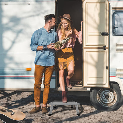 XARILK Aluminium Klapptritt Trittstufe - 3-stufig, Grau