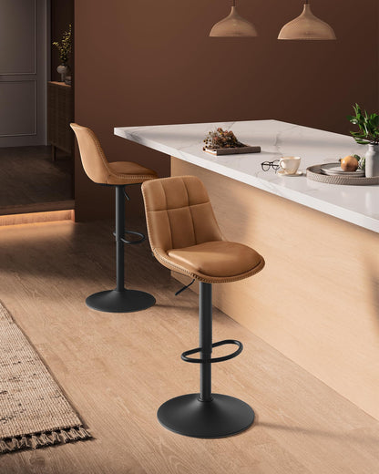 VASAGLE Barhocker 2er Set höhenverstellbar - karamellbraun LJB095K01