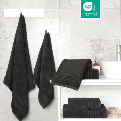 Hammetex Handtuch-Set RN62, 6-teilig, Frottier Baumwolle, Anthrazit