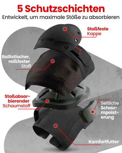SKATEWIZ Shield Schoner Set Inliner Erwachsene Schwarz Grösse M/L