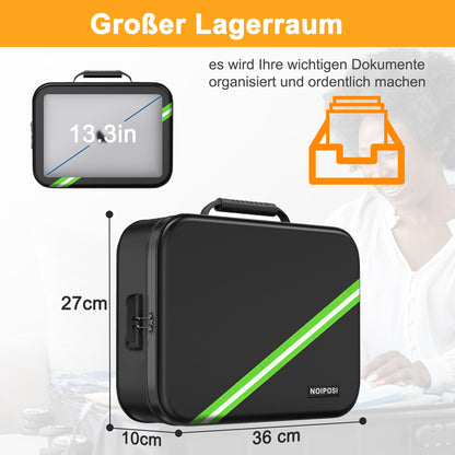 Noiposi Feuerfeste Dokumentenbox F07, wasserdicht, mit Zahlenschloss