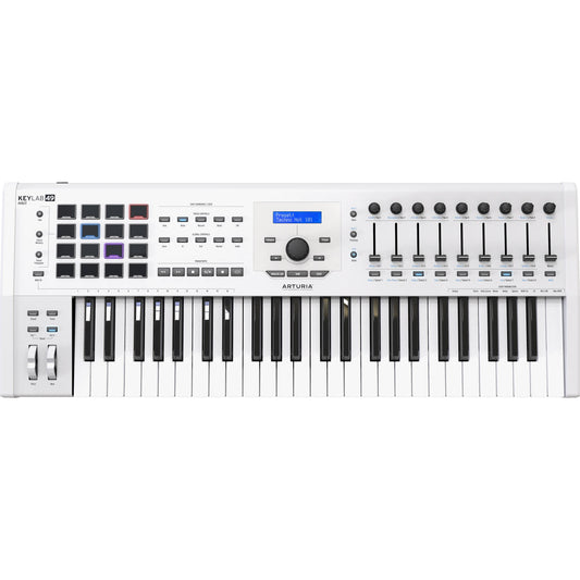 Arturia KeyLab MkII 49 MIDI Keyboard Controller - White. Weißes 49-Tasten-MIDI-Keyboard zur Steuerung von VSTi und DAWs.