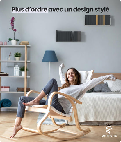 UNITURE Wandregal schwebend 2er Set – 2x40cm Weiss