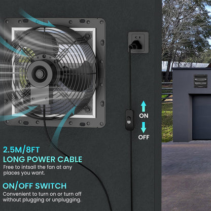 HG Power 250mm Abluftventilator Industrie Wandlüfter