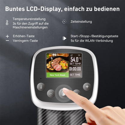 KitchenBoss Sous Vide Stick Präzisionskocher – WLAN 1100W