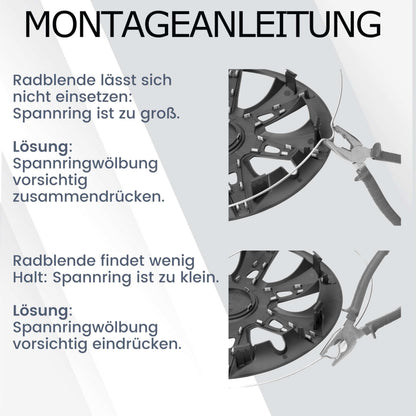 Kuglo Radkappen 16 Zoll Schwarz 4er-Set für Stahlfelgen