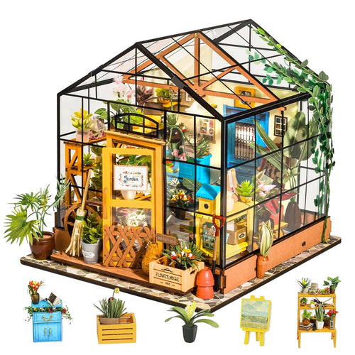 Rolife Miniatur Haus Cathys Blumenhaus DG104, 3D Holzpuzzle mit LED