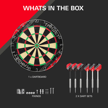 Target Darts Rift Dartboard Set – Steeltip-Dartboard mit 6 Darts