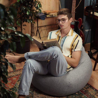 Lumaland Comfort Line Sitzsack | Bodenkissen 120L Hellgrau