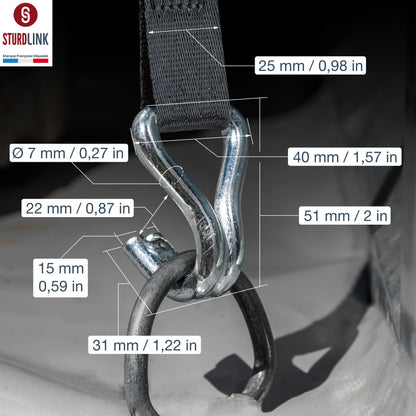 Automatik Spanngurte 3m 25mm J-Haken Ladungssicherung 4er Set