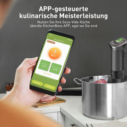 KitchenBoss Sous Vide Stick Präzisionskocher – WLAN 1100W