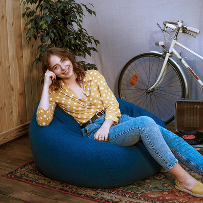 Lumaland Comfort Line Sitzsack 80x90cm – dunkelblau