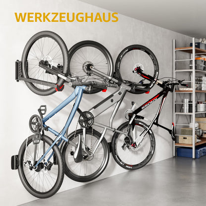 monTEK schwenkbare Fahrradwandhalterung Garage – 2er-Set