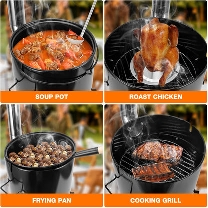 onlyfire Gulaschkanone mit Grillfunktion 14L emailliert