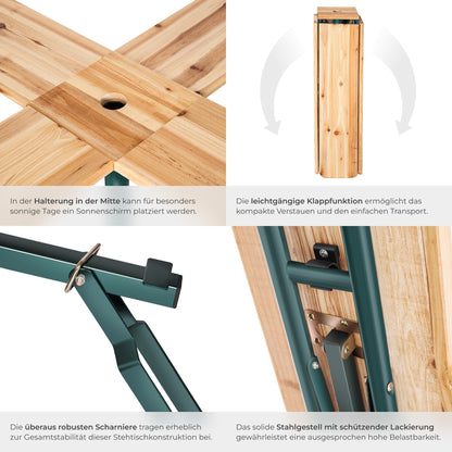 tectake® Stehtisch Quattro XXL Klapptisch - Holz outdoor