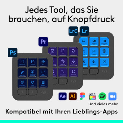 Logitech MX Creative Console Programmierfeld – Graphit