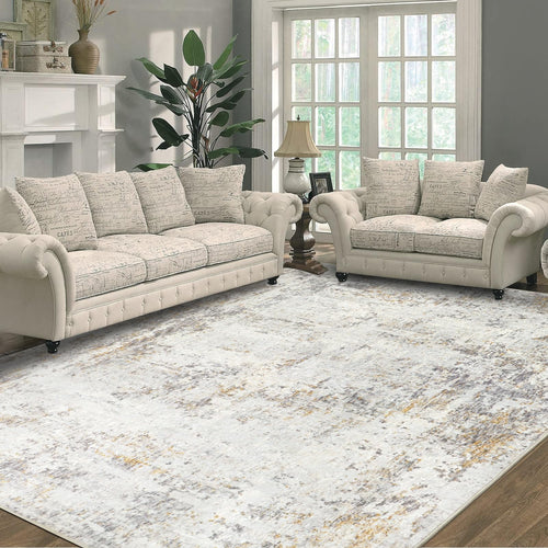 Capslpad Abstrakt Beige Wohnzimmer Teppich - Kurzflor 160x230cm