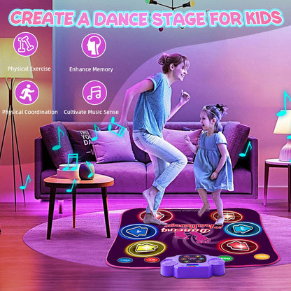 Dhapy Tanzmatte für Kinder mit Bluetooth und LED, 6 Modi, DM01
