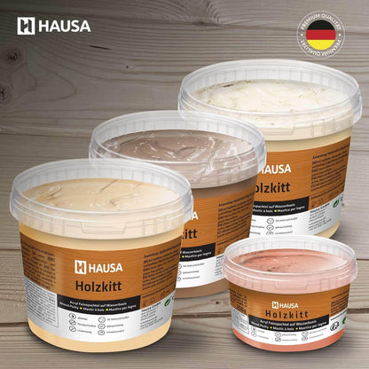 HAUSA Holzkitt Holzspachtelmasse für Reparaturen - 5 kg Kiefer Hell