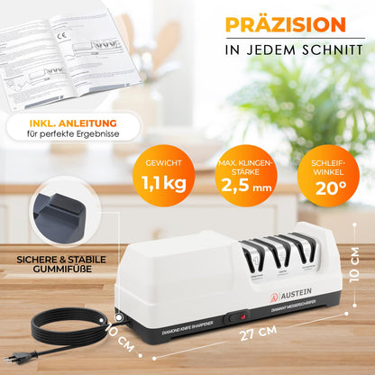 AUSTEIN® TG2202 Elektrischer Diamant Messerschärfer 3 Phasen 20°