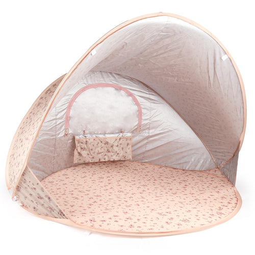 Bieco Ella Pop-up Strandmuschel Dreamy Flowers, UV-Schutz 40+