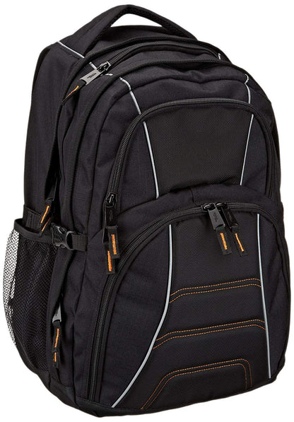 Amazon Basics Laptop-Rucksack für 17-Zoll Laptops - Schwarz. Schwarzer Rucksack für Schutz und Transport von Laptops bis 17 Zoll.