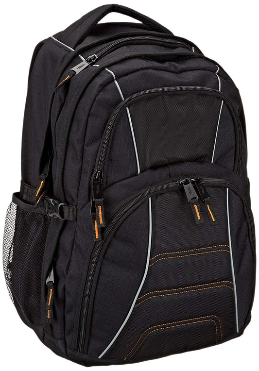 Amazon Basics Laptop-Rucksack für 17-Zoll Laptops - Schwarz. Schwarzer Rucksack für Schutz und Transport von Laptops bis 17 Zoll.