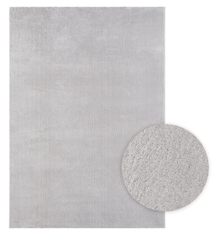 the carpet Relax Kurzflor-Teppich in Felloptik, Grau, 200 x 280 cm