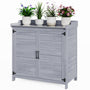 Bealife Pflanztisch mit Unterschrank Gartenschrank - Grau