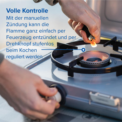Campingaz Camping Kitchen 2 Campingkocher Gaskocher 2-flammig – Grau