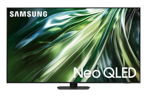 Samsung Neo QLED 4K QN90D 55 Zoll Fernseher (2024): Rechteckiger, schwarzer Bildschirm zur 4K-Videowiedergabe für Heimunterhaltung.
